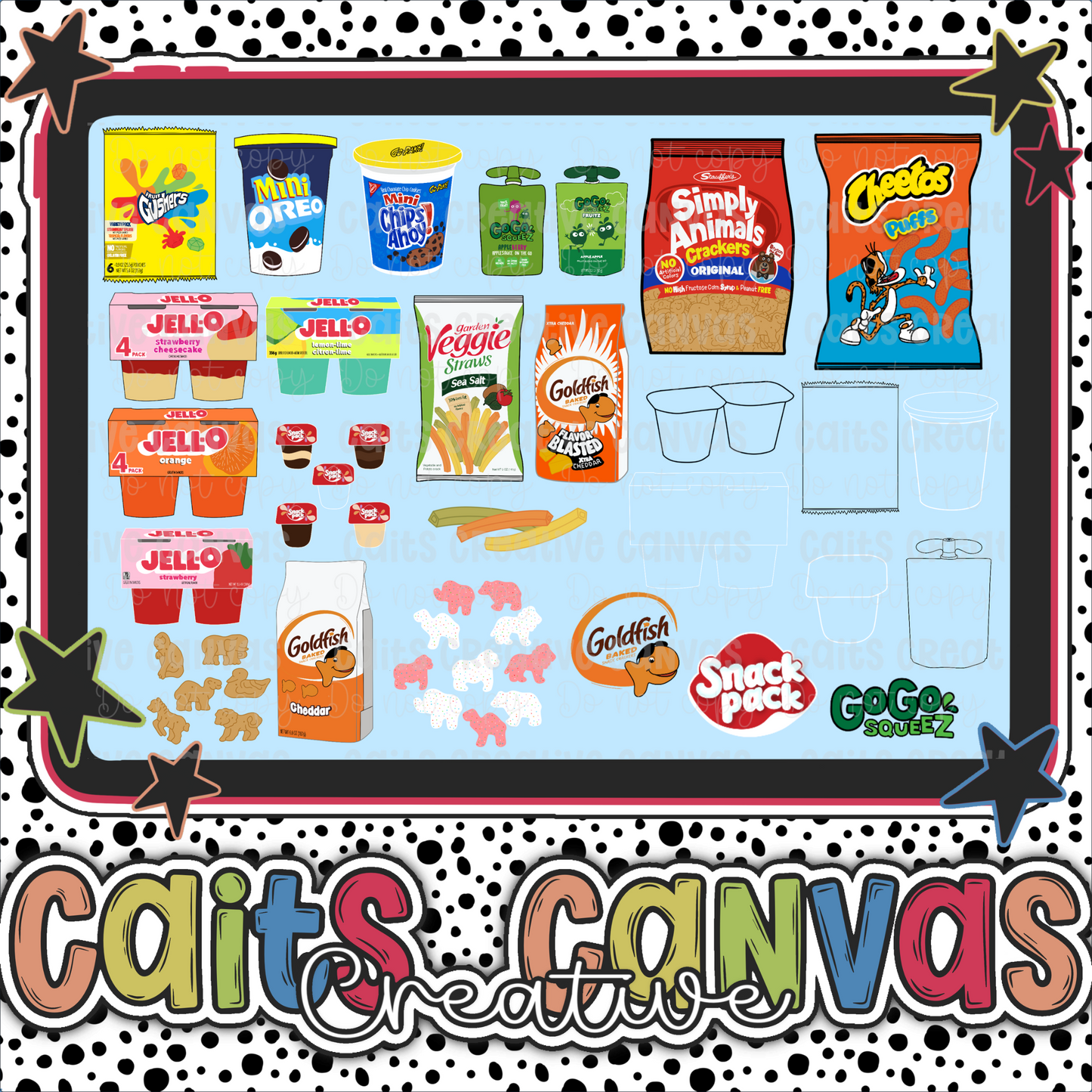 Snacks Clipart/Outline Bundle
