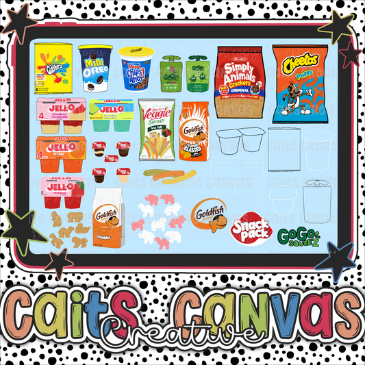 Snacks Clipart/Outline Bundle